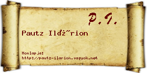 Pautz Ilárion névjegykártya